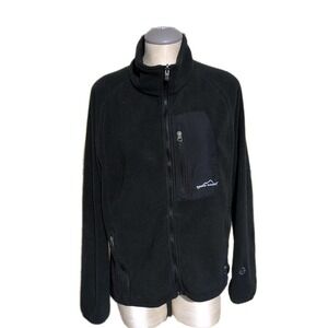 Eddie Bauer 365 Windcutter Fleece Men's Size Medium Black Full Zip Jacket